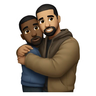 drake an kanye hugging sticker