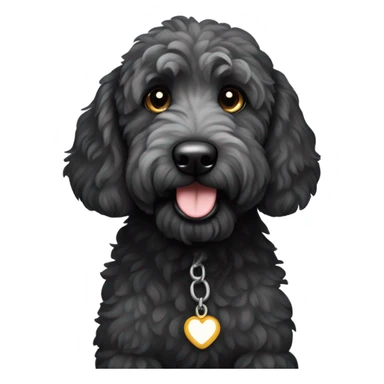 Black goldendoodle with gray spots and a gray paw  sticker