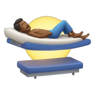 man laying on sunbed sticker