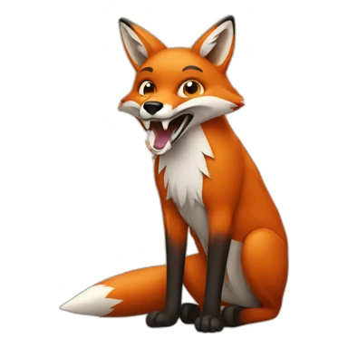 fox with a knife in mouth sticker