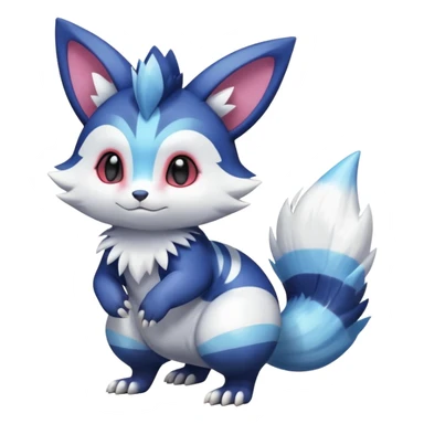 Shiny Exotic Colorful Gradients Furret-Meowstic-Zangoose-Hybrid (Full body) sticker