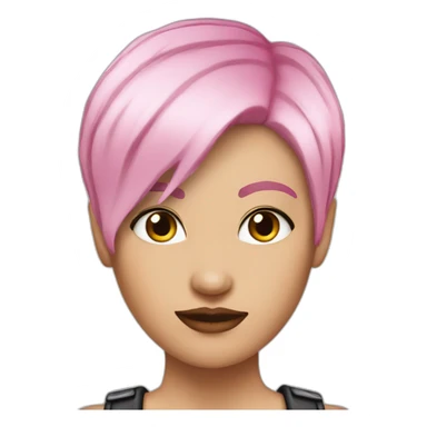 woman pink very short hair style punk sticker