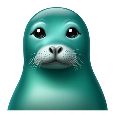 teal-coloured seal making face with duck lips sticker