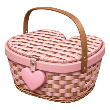 Light pink heart shaped picnic basket  sticker