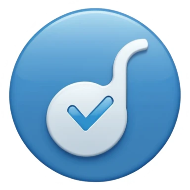 A white tick symbol on blue circle similar to verified badge sticker