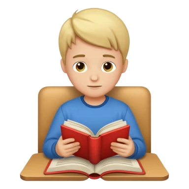 A boy reading book sticker