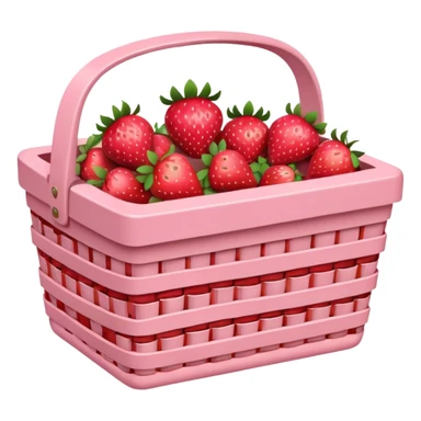 Pink Picnic Basket With Strawberries sticker