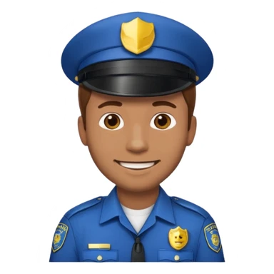 Polizist Emoji mann braune haare sticker