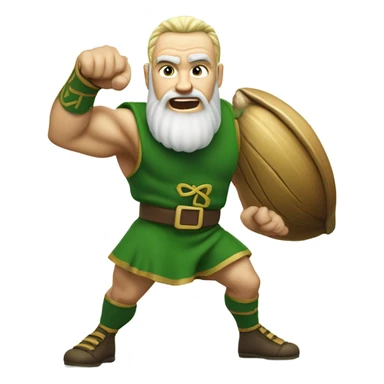 Fighting Irishman kicking a nut sticker