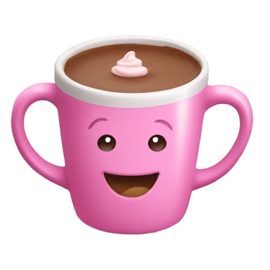 hot chocolate in a pink mug sticker