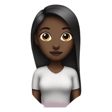 A girl with dark skin and straight black hair sticker