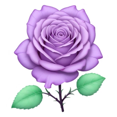 pastel goth rose emoji with pastel lavender petals and mint green highlights sticker