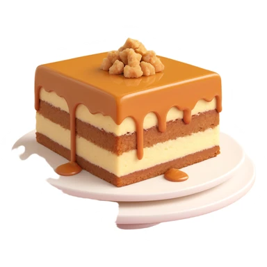 a piece of brunsviger, traditional Danish cake from Funen, with brown sugar topping sticker