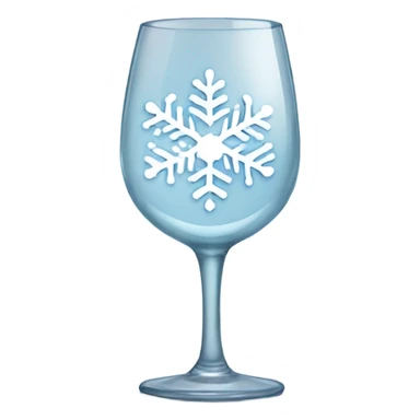 Wine glass with snowflake pattern  sticker