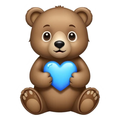 Oso con corazon celeste sticker