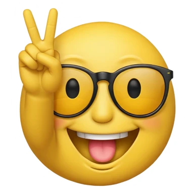 smiley face with sunglasses throwing up the peace sign  sticker