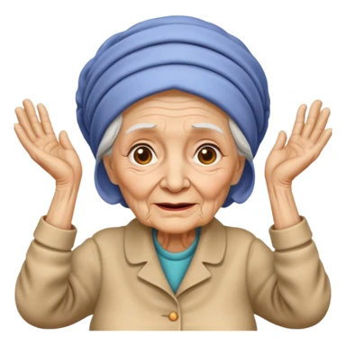 Old lady hands up raise the roof sticker