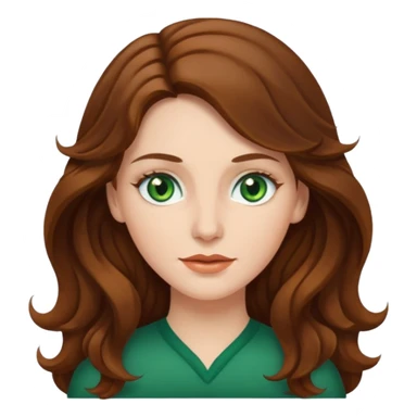 White woman with long brown wavy hair sticker