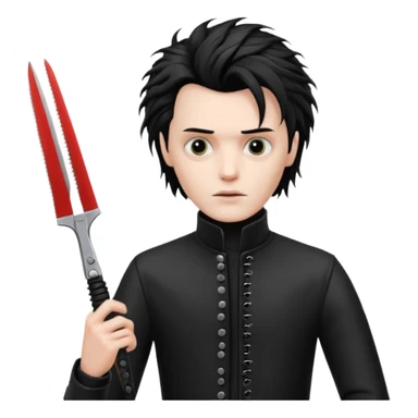 edward scissorhands cutting hair sticker
