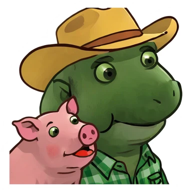 A man licking a pig sticker