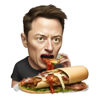 zombie elon musk eating kebab sticker