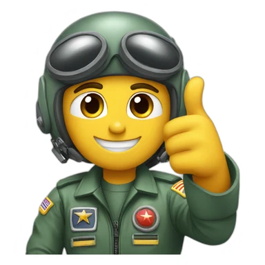 fighter pilot giving a thumb-up sticker