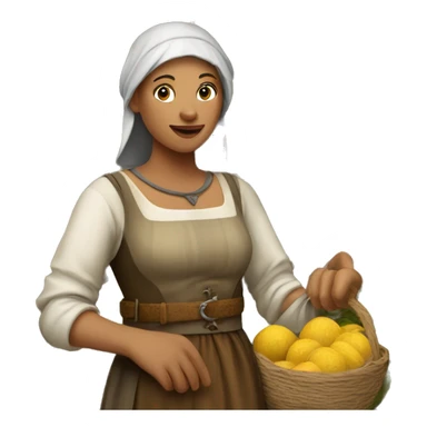 medieval market maid sticker