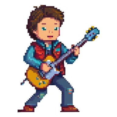 Marty McFly playing guitar sticker