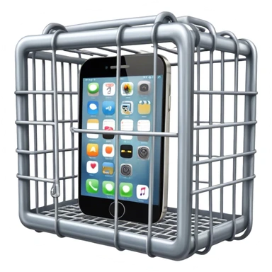 a mobile phone locked in cage sticker
