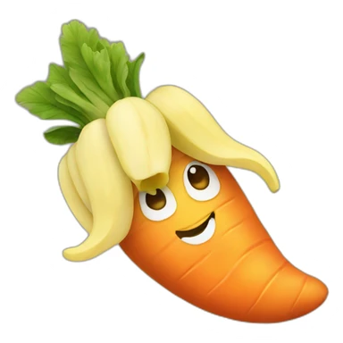 Carrot hug banana sticker