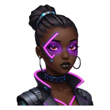 cyberpunk neon kiss sticker