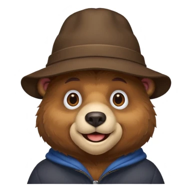 bear with hat cover fullhead sticker