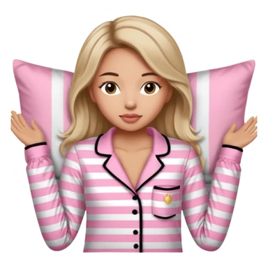 victoria secret pjs light pink and black stripes women sticker