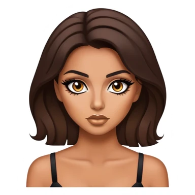 tan skin, brunette, baddie, pretty makeup, black eyeliner sticker