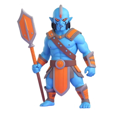 blue-skinned giant warrior with stitched skin sticker