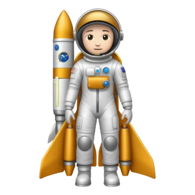 Astronaut on rocket sticker