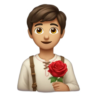 Armenian boy with rose sticker