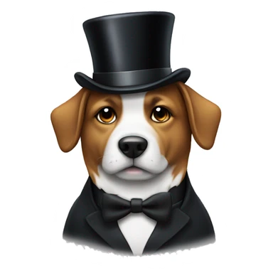 Dog with tux and top hat sticker