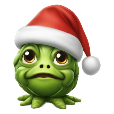 One realistic Brussel sprout with Christmas hat sticker