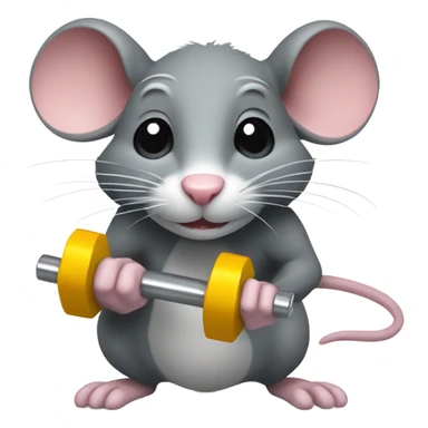 A rat lifting dumbbells sticker