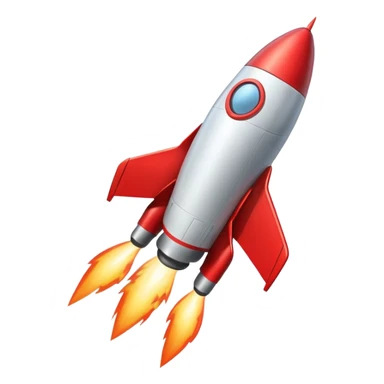 aesthetic red rocket lifting off sticker