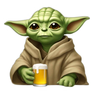 Yoda qui boie une biere sticker