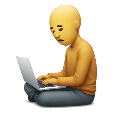 sad person with laptop sticker