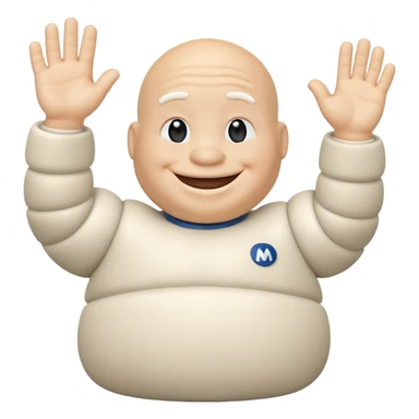 Michelin man day hello whit Is rigth hand sticker