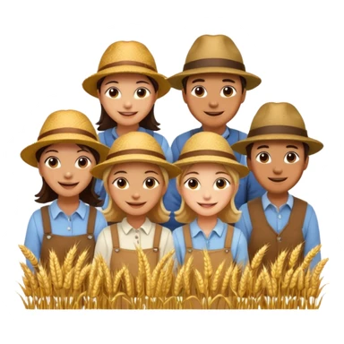 people happy satisfied with wheat arround sticker