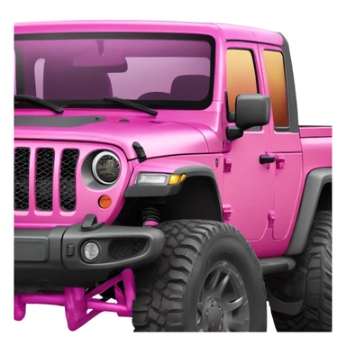 Realistic hot pink to pastel pink ombre Jeep Gladiator truck. sticker