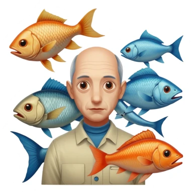 cinematic -  69 hieronymus bosch phantasmagorical mutated beings - human and fish hybrids sticker