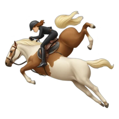 female rider falling from his horse sticker