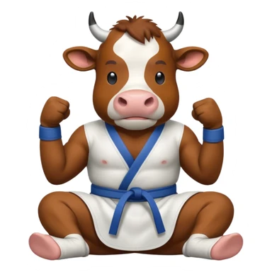 Cow jiu jitsu sticker