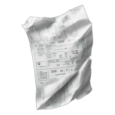 Crumpled receipt sticker